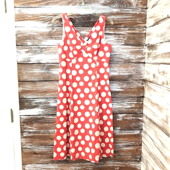 Boden Dresses & Skirts - BODEN SLEEVELESS CORAL POLKA DOT DRESS